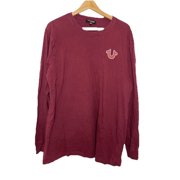 True Religion Other - True Religion Men's XLarge Red Burgundy Long Sleeve Logo Tshirt